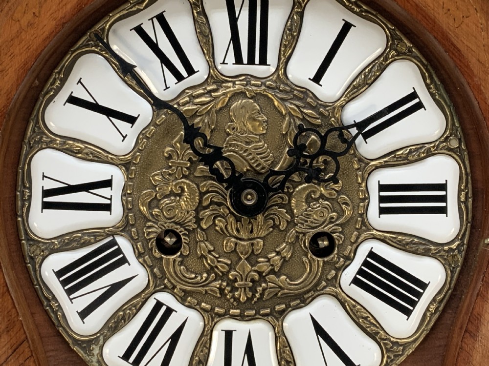 Large Marquetry Mantel Clock 18thC Boulle Style Mid-Century 8-day Bim-Bam Chime View XVIII