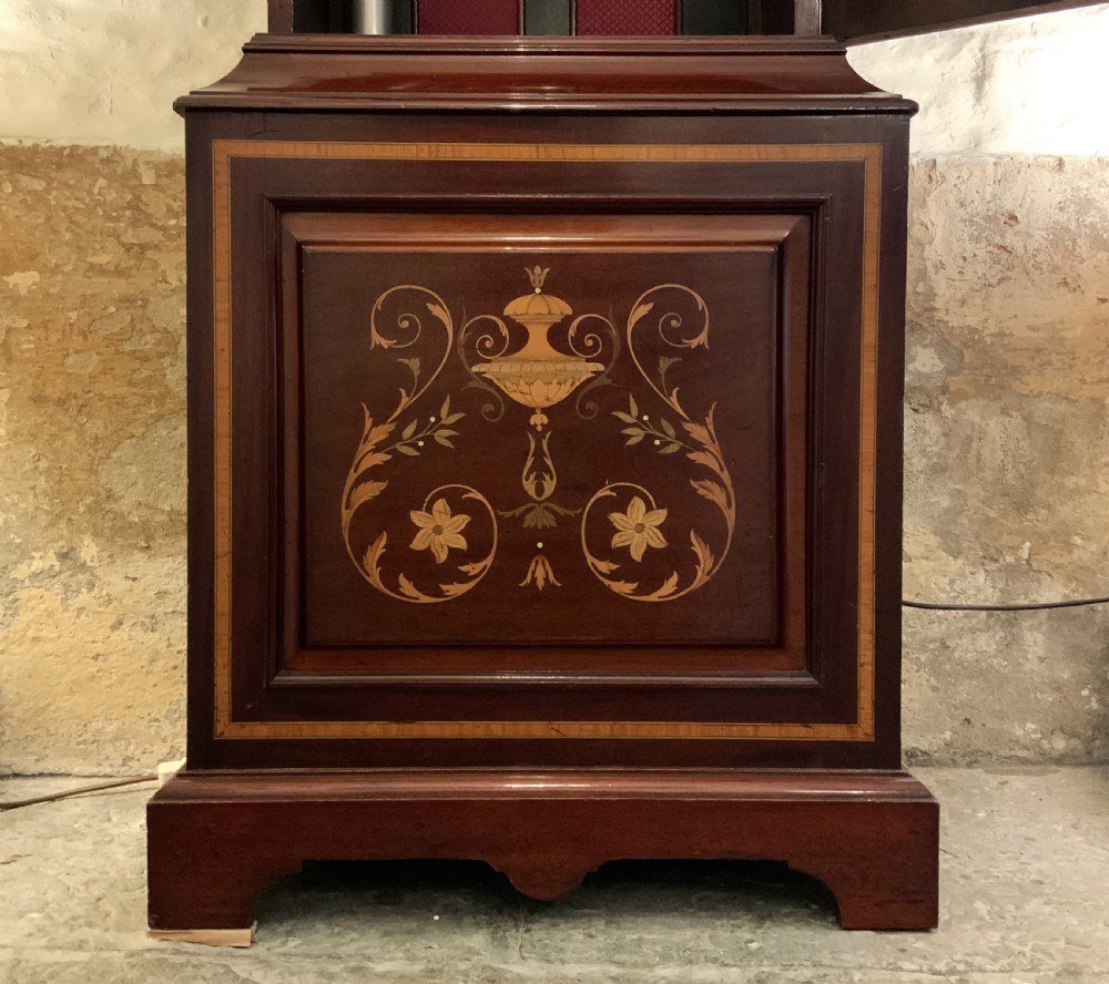 Substantial Exceptional Edwardian 9-Tube Musical Marquetry Longcase Clock View XI