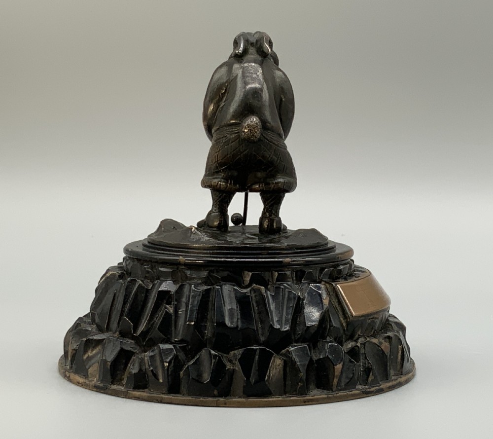 Antique Bronze Rabbit Golfer Novelty Desktop Statue Figurine Sculpture View VIII