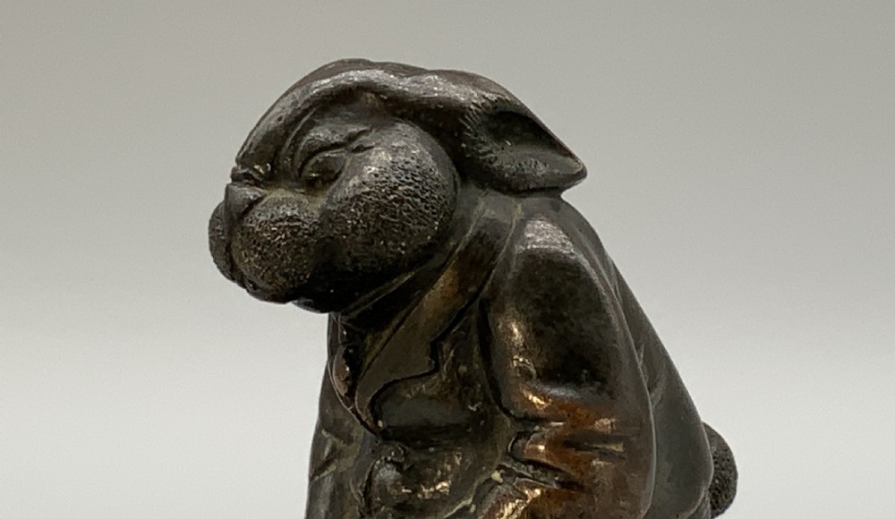 Antique Bronze Rabbit Golfer Novelty Desktop Statue Figurine Sculpture View XIII