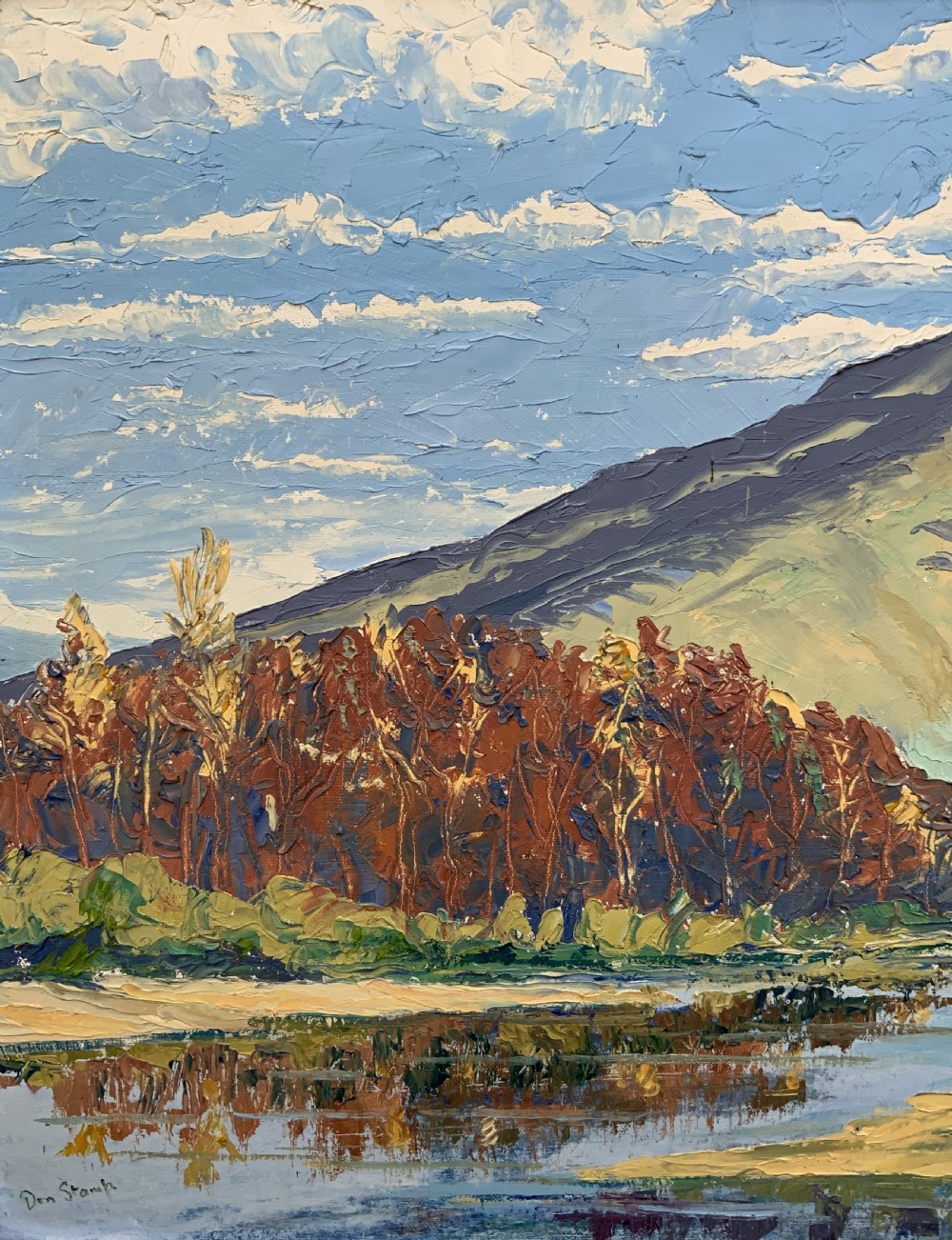 Scottish Impressionist Impasto Oil Painting Mountainous Landscape Mid-Century View VII