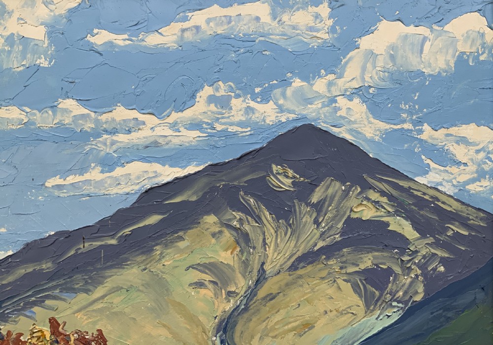 Scottish Impressionist Impasto Oil Painting Mountainous Landscape Mid-Century View XI