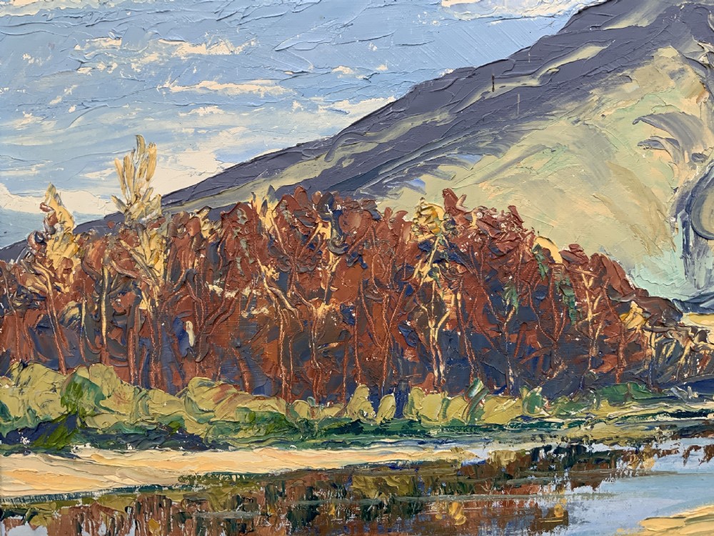 Scottish Impressionist Impasto Oil Painting Mountainous Landscape Mid-Century View XII