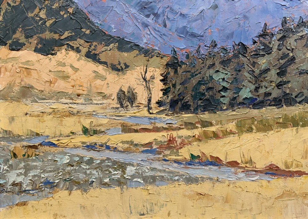 Scottish Impressionist Impasto Oil Painting Snow-Capped Landscape Mid-Century View VIII