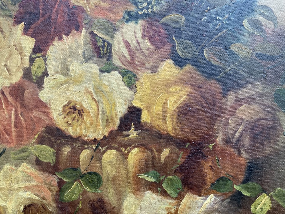 Fine 19th-Century Swiss Floral Still Life Oil painting for Minor TLC (1 of 2 View X