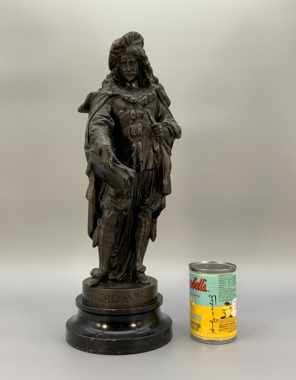 Large Bronzed Sculpture Statue of Rembrandt Van Rijn Baroque Spelter (2 of 2) View III