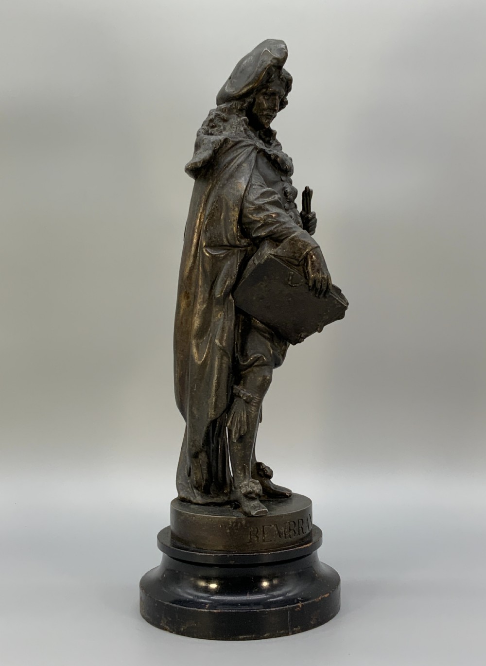 Large Bronzed Sculpture Statue of Rembrandt Van Rijn Baroque Spelter (2 of 2) View X