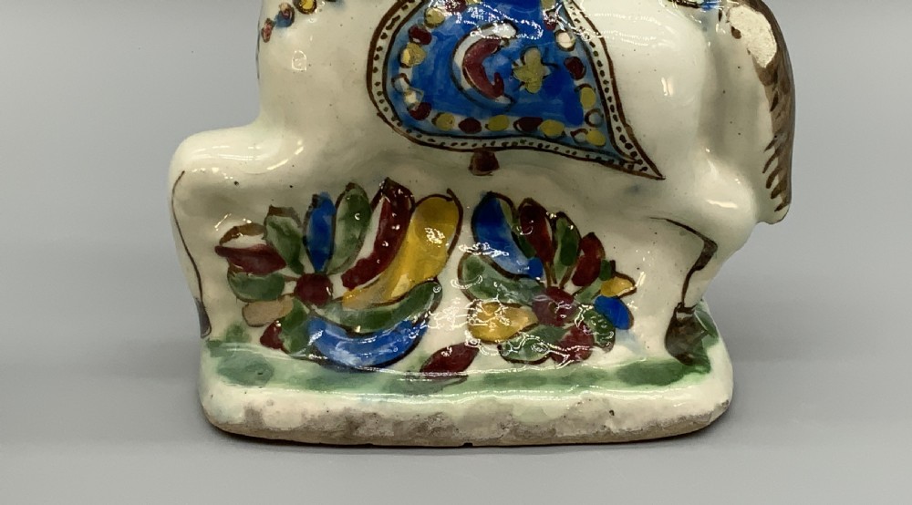 Pair Delft Faience Pony Horse Figurines 18th-Century Polychrome Ceramics Statue View XIV