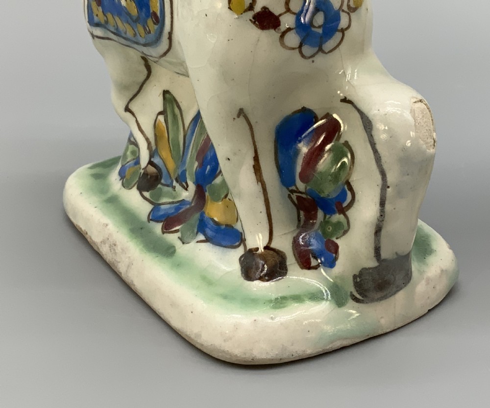 Pair Delft Faience Pony Horse Figurines 18th-Century Polychrome Ceramics Statue View XVI