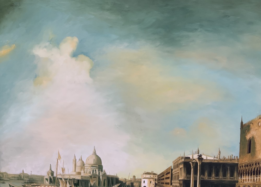 Huge Venice Cityscape Print on Canvas 18th-Century Style Picture After Canaletto View X