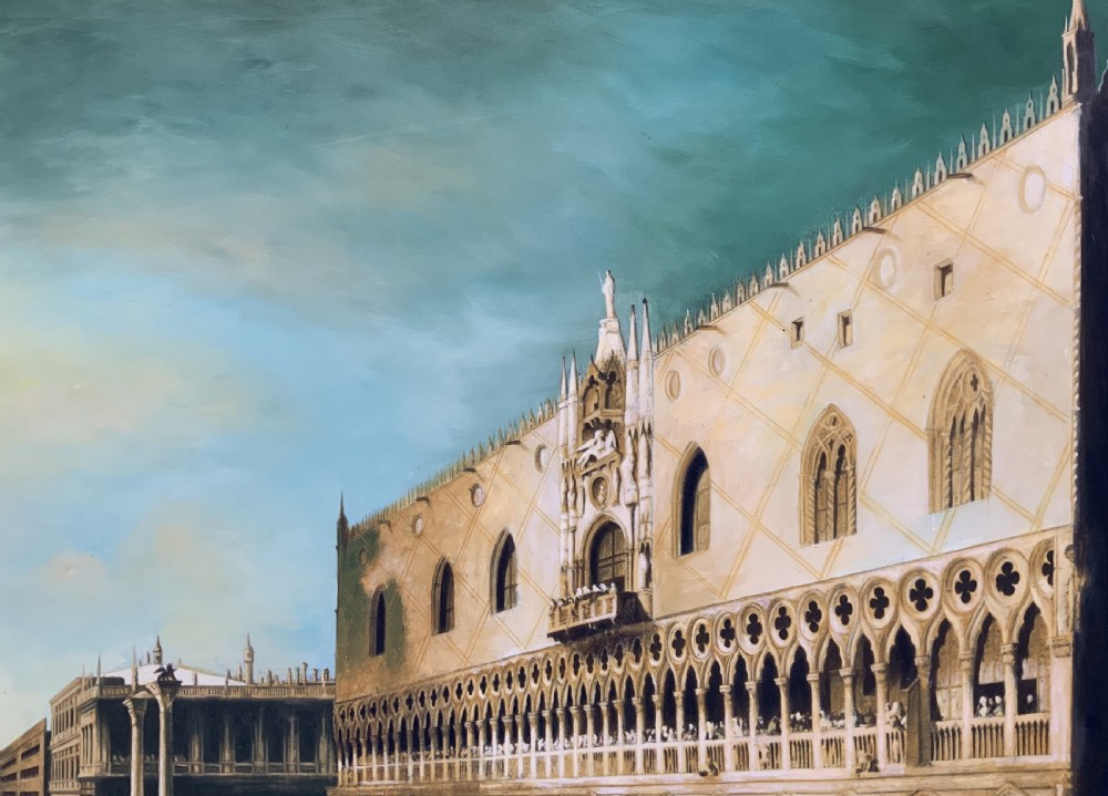 Huge Venice Cityscape Print on Canvas 18th-Century Style Picture After Canaletto View XI