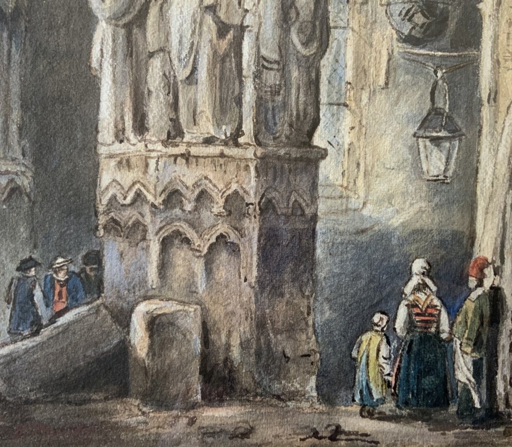 Samuel Prout (1785-1852) Historical Church Interior Watercolour Painting (1of2) View IV
