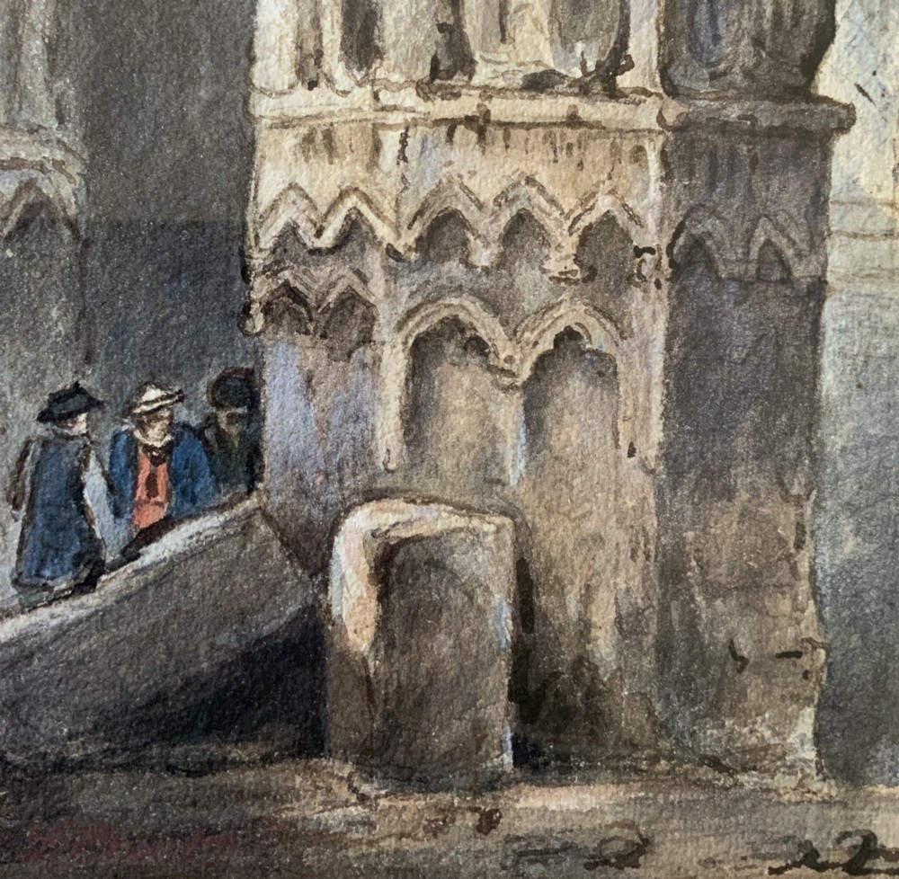 Samuel Prout (1785-1852) Historical Church Interior Watercolour Painting (1of2) View VII
