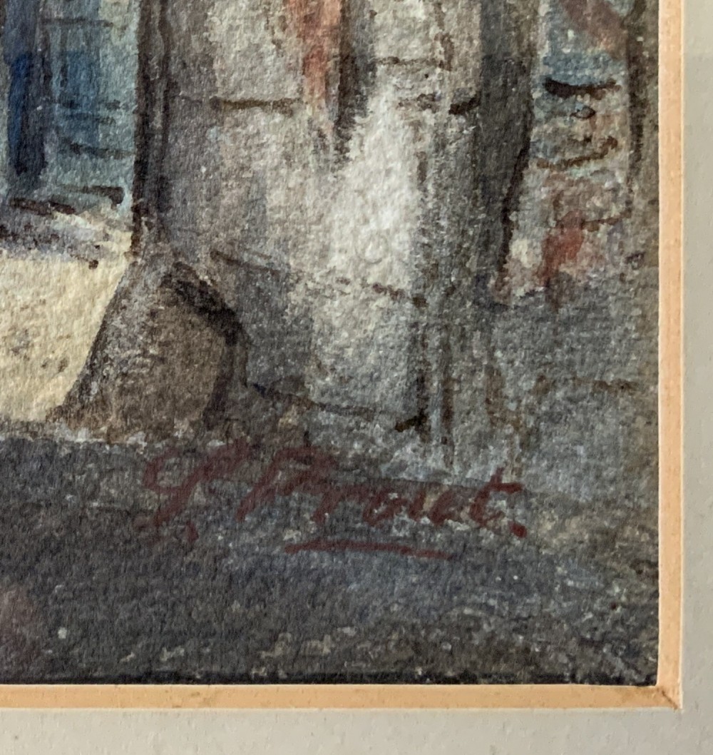 Samuel Prout (1785-1852) Market Day Cityscape Watercolour Painting (2of2) View IX