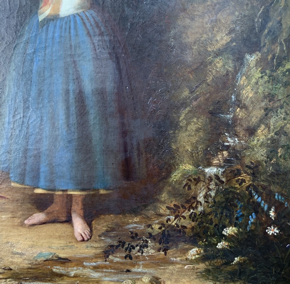 Large 19th-Century Antique Portrait Oil Painting Female Brunette (1 of 2) View IX