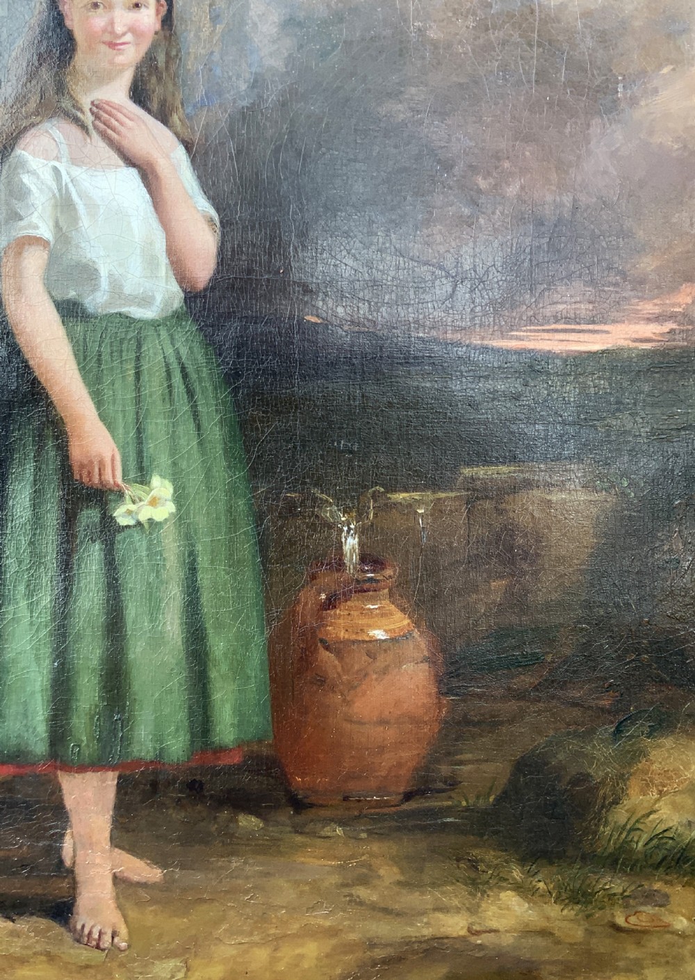 Large 19th-Century Antique Portrait Oil Painting Female Brunette (2 of 2) View VIII