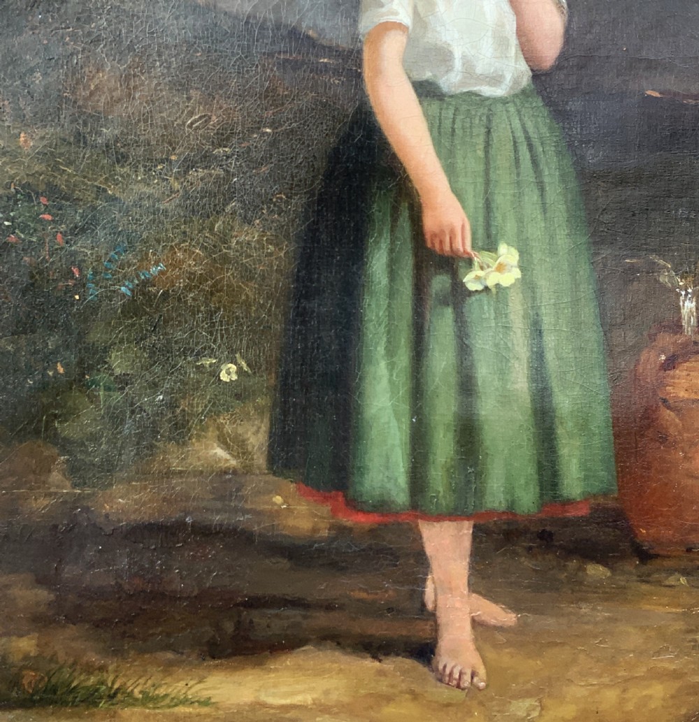 Large 19th-Century Antique Portrait Oil Painting Female Brunette (2 of 2) View IX