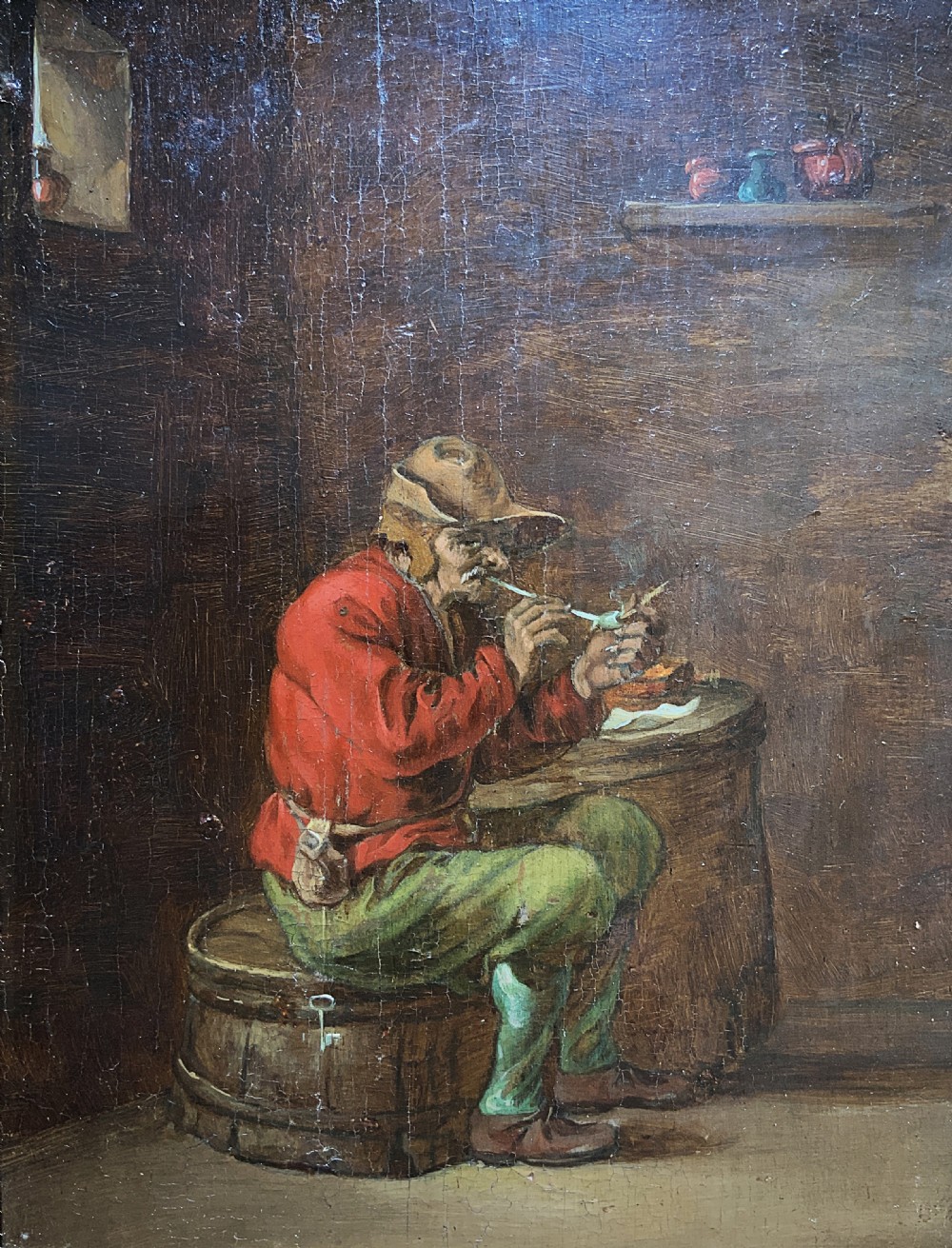 18th-Century Dutch Oil Portrait Painting Manner of David Teniers (1610-1690) View II