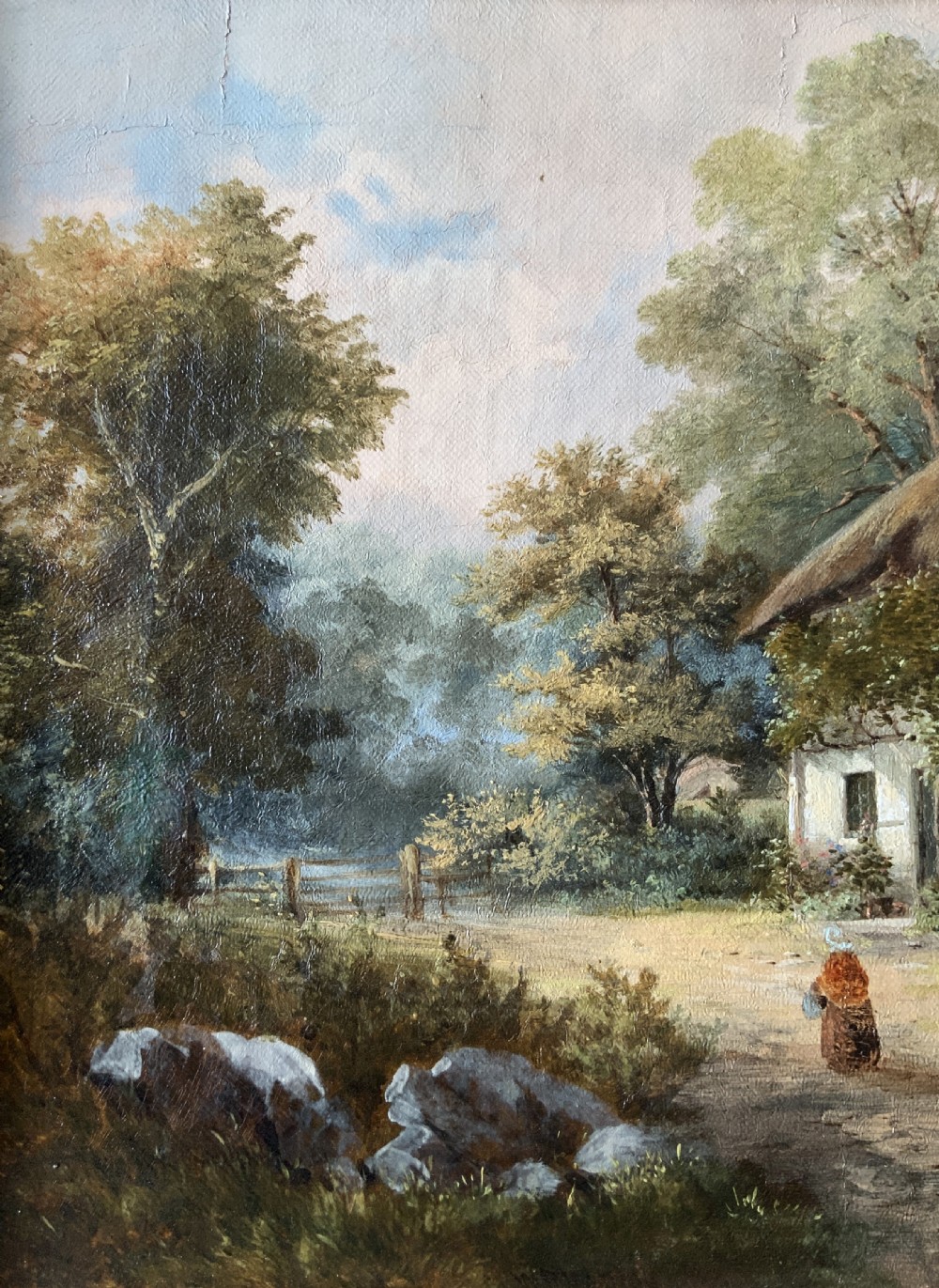Nr Bosbury, Herefordshire Original Signed 19th-Century Landscape Oil Painting View V