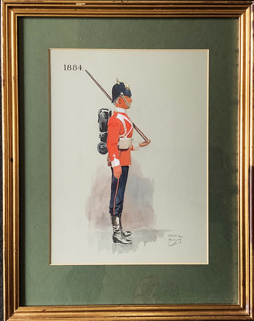 Military Watercolour & Wash 1882 British Soldier Portrait Painting (2 of 6)