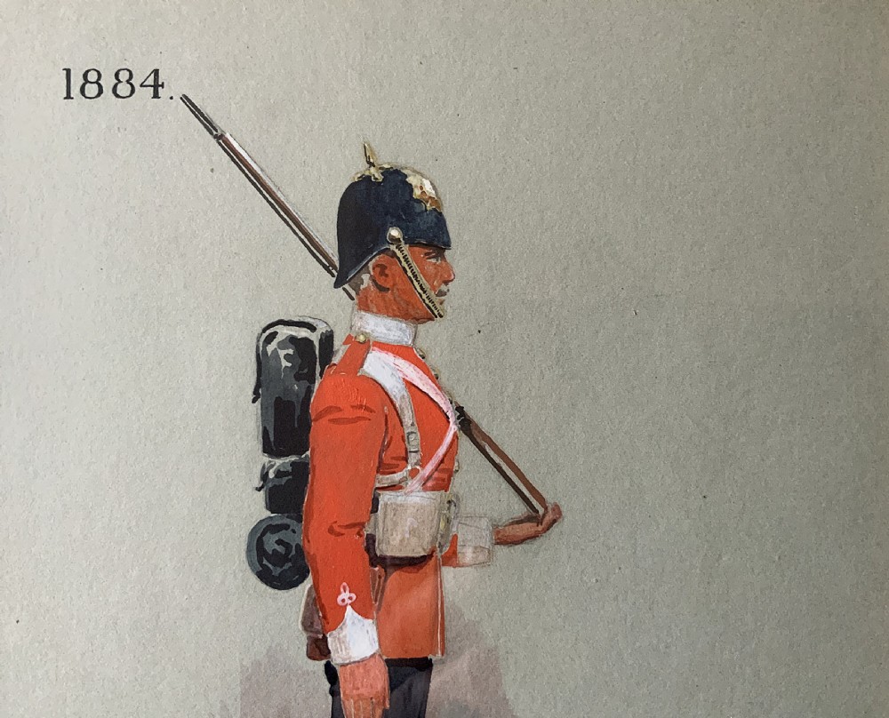 Military Watercolour & Wash 1882 British Soldier Portrait Painting (2 of 6) View III