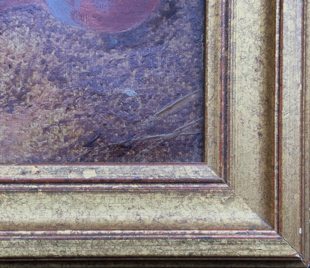 Antique Fruit Still Life Oil Painting Early 20th-Century Grapes & Apples View IX