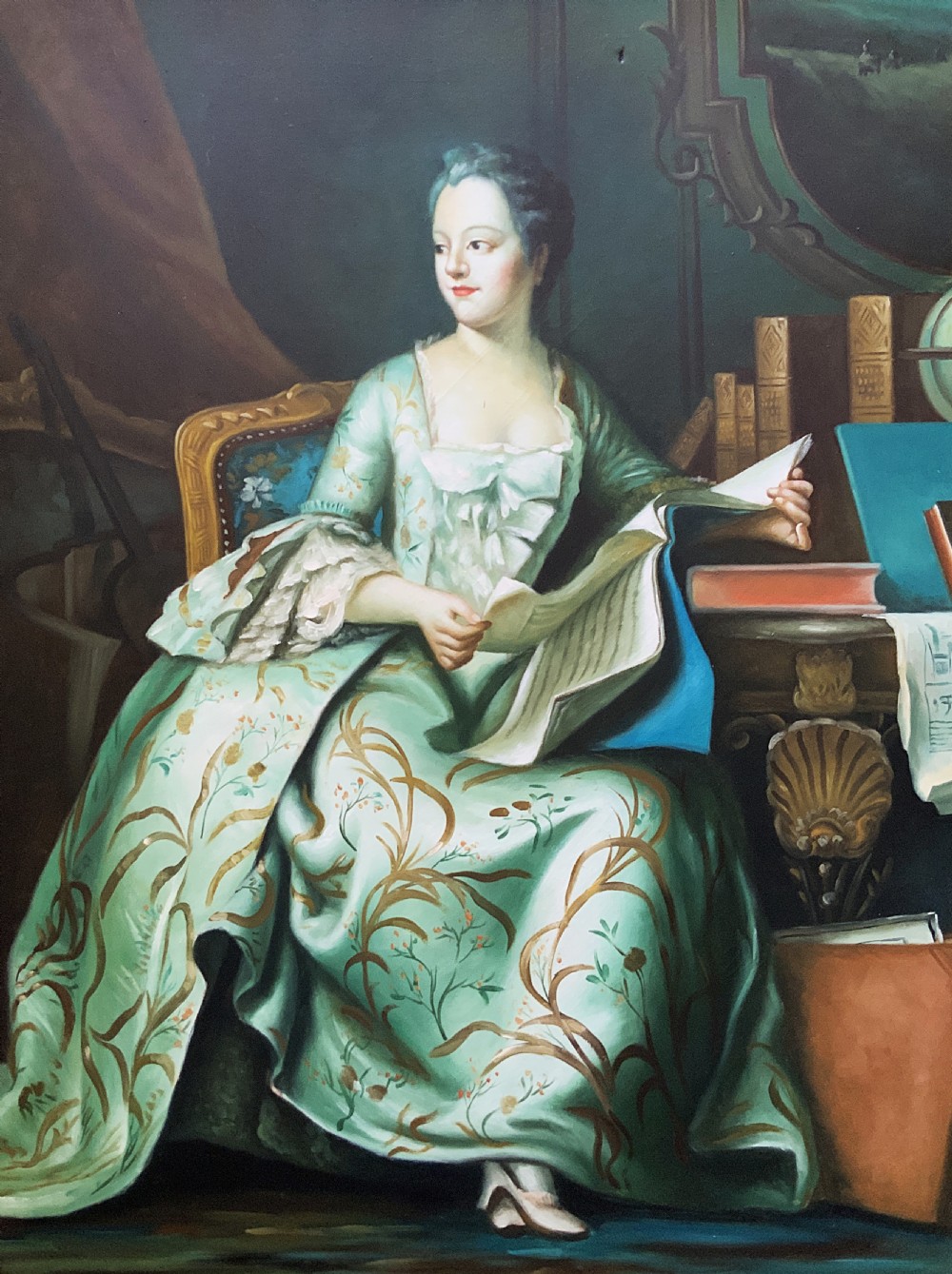 Large Magnificent Oil Portrait Painting 18thC Georgian Style Antique (2 of 2) View III