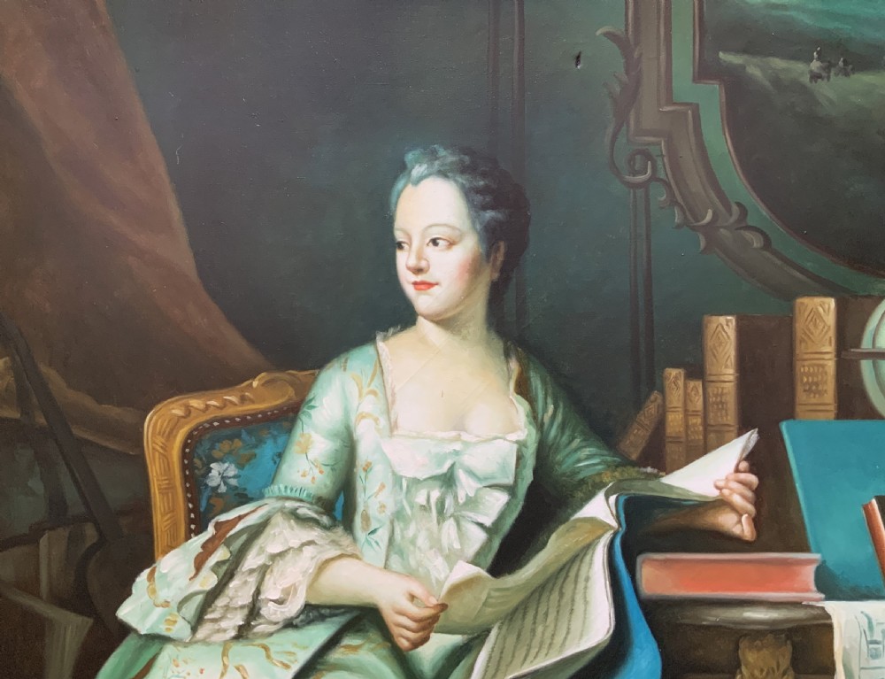 Large Magnificent Oil Portrait Painting 18thC Georgian Style Antique (2 of 2) View IV