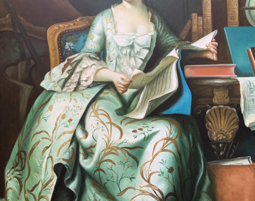 Large Magnificent Oil Portrait Painting 18thC Georgian Style Antique (2 of 2) View V