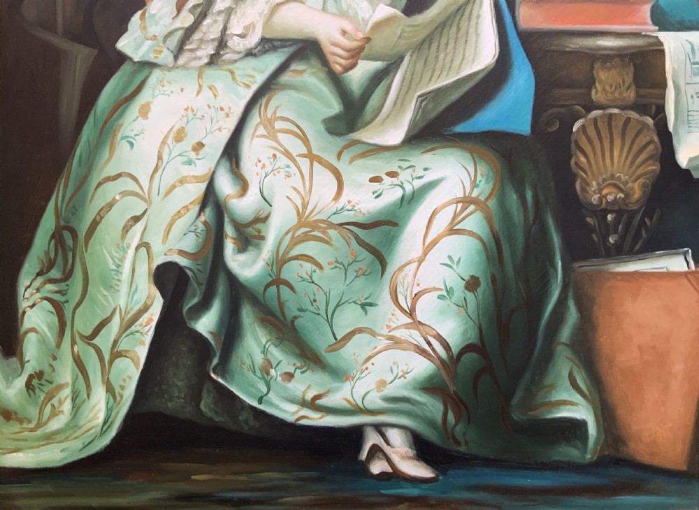Large Magnificent Oil Portrait Painting 18thC Georgian Style Antique (2 of 2) View VI