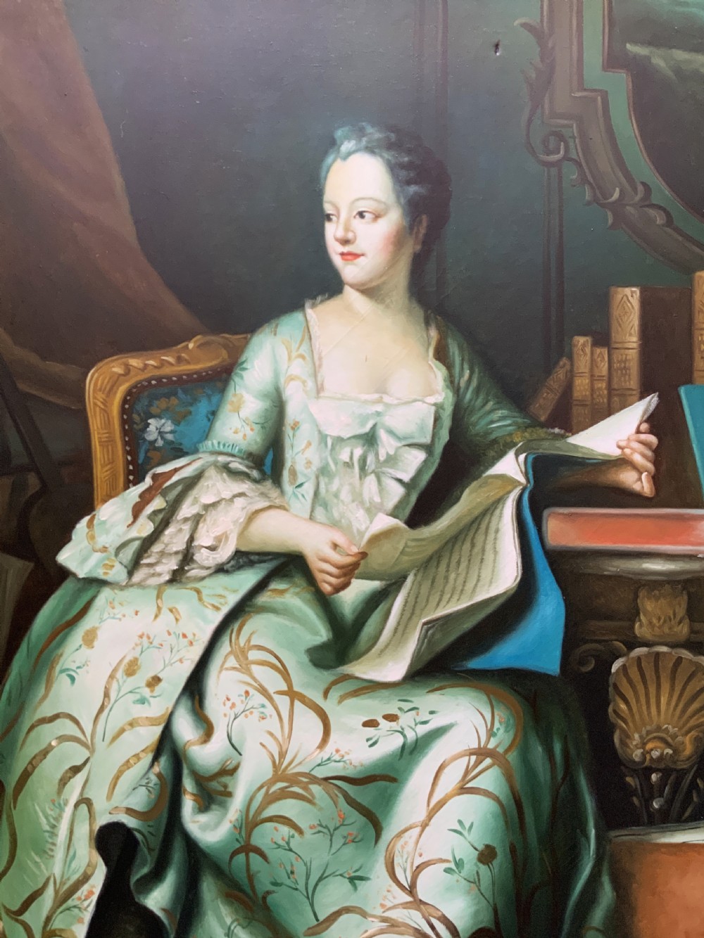 Large Magnificent Oil Portrait Painting 18thC Georgian Style Antique (2 of 2) View VII