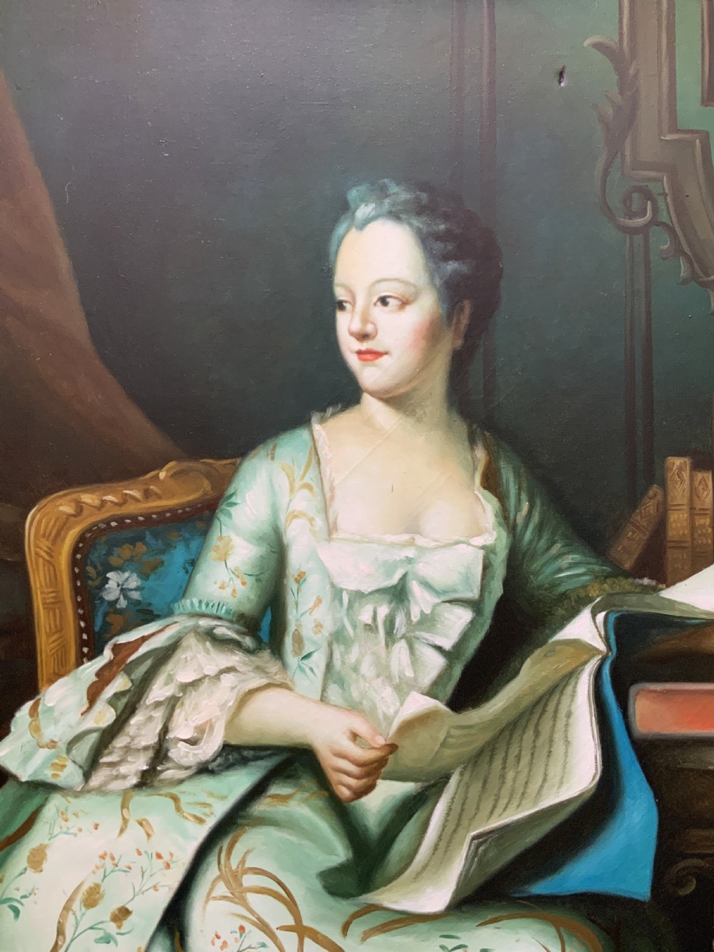 Large Magnificent Oil Portrait Painting 18thC Georgian Style Antique (2 of 2) View VIII