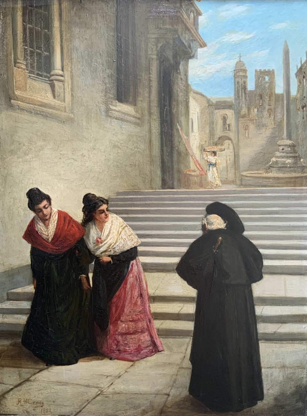 ''His Reverence'' Oil on Panel Painting by Robert Henry Craig (1858–1922) View II