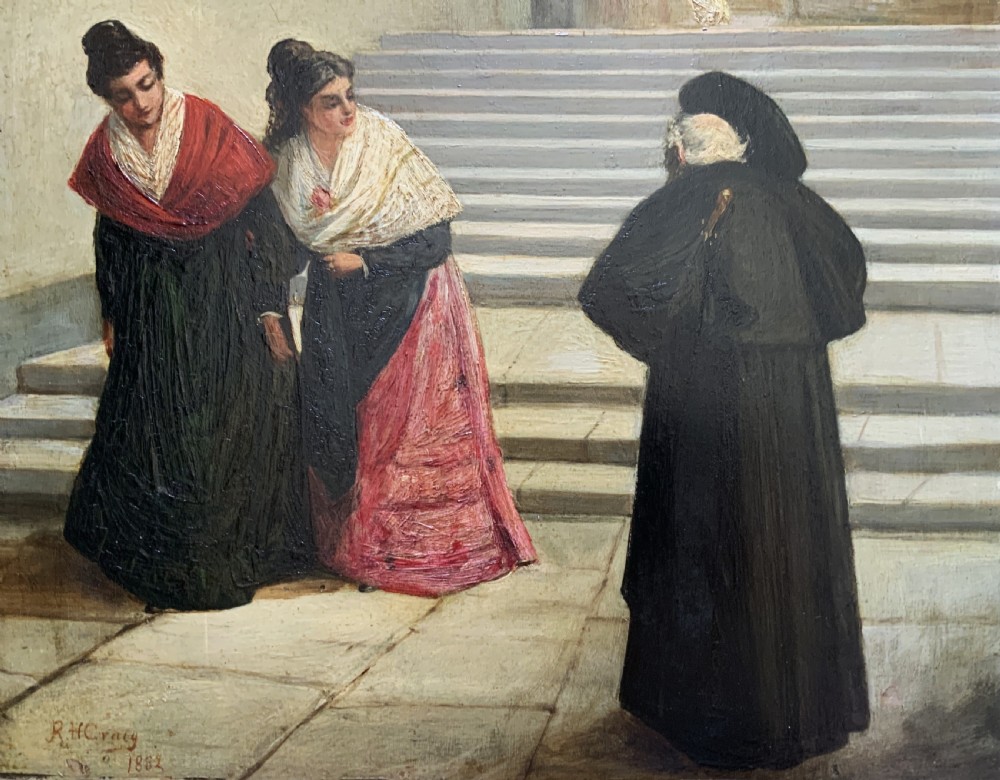 ''His Reverence'' Oil on Panel Painting by Robert Henry Craig (1858–1922) View IX