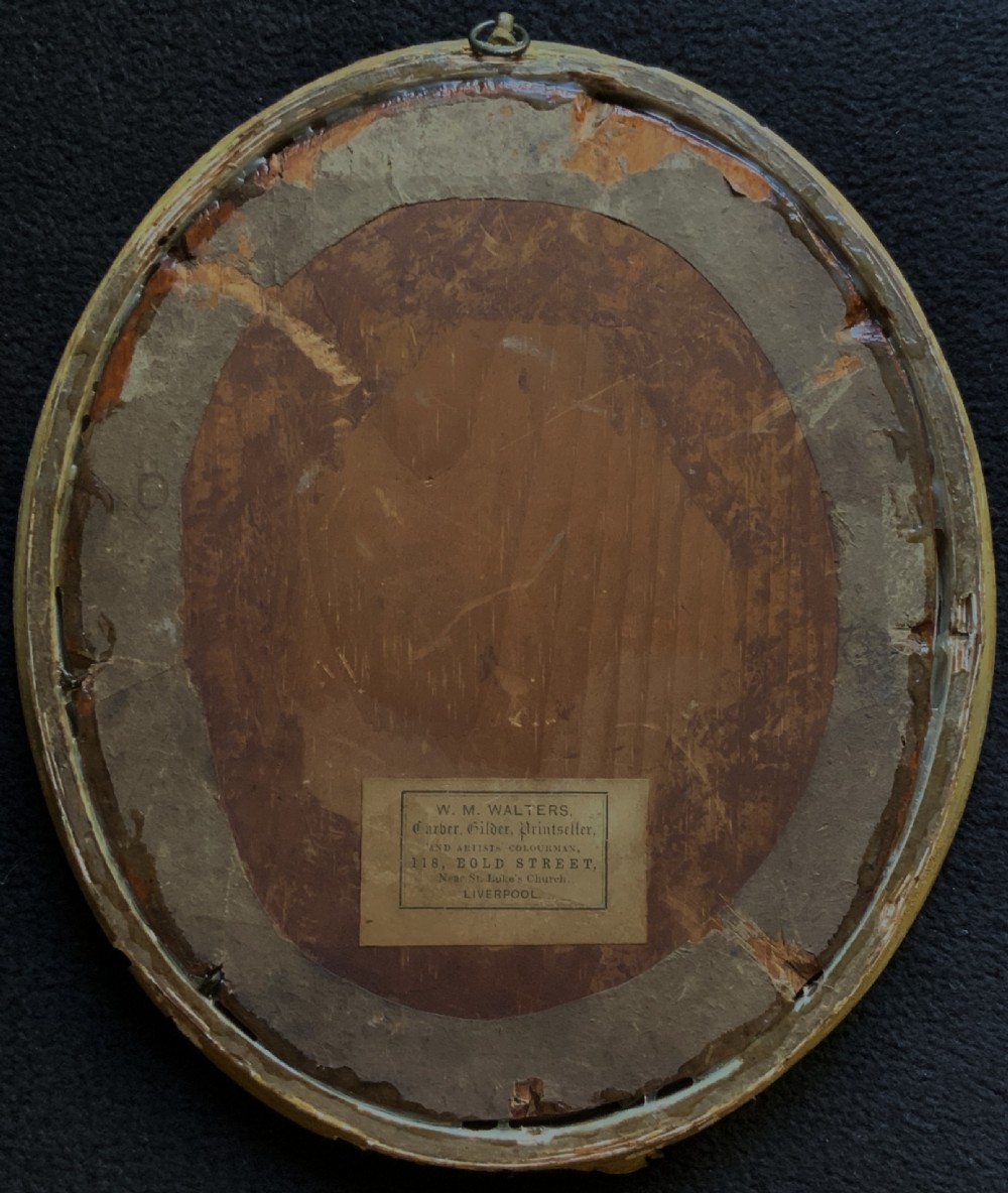 Miniature Georgian Portrait Painting Oval Watercolour 18th-Century Period View VII