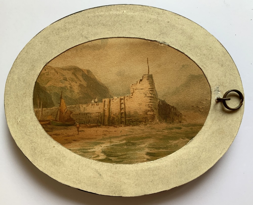 Miniature Victorian Portrait Painting Oval Watercolour & Pastel x2 Paintings! View VII