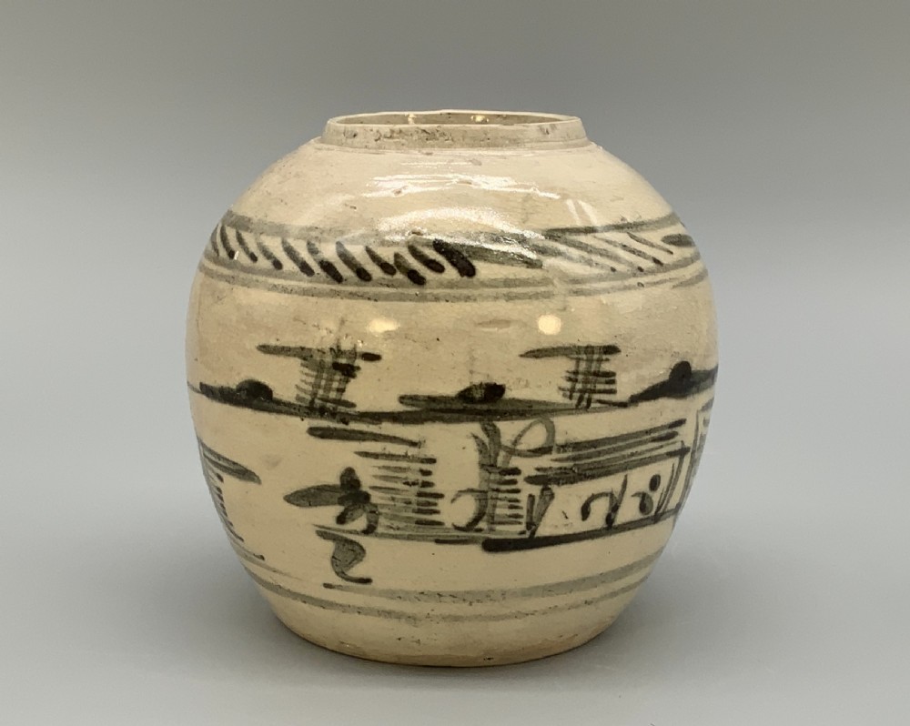 Original 17th-Century Chinese Ming Dynasty Provincial Pottery Ginger Jar (Guan) View XV