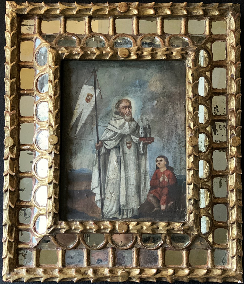 17th-Century Spanish School Baroque Oil Portrait Painting Giltwood Frame c.1650