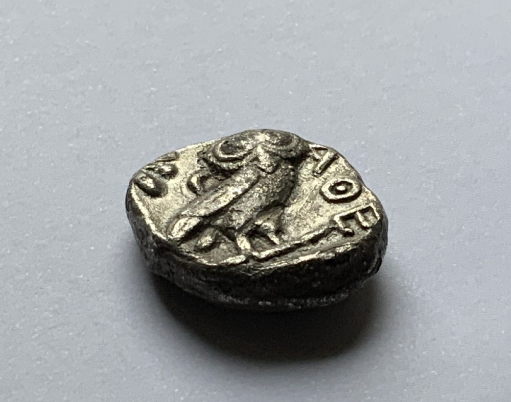 Attica Athens c. 350 BC Ancient Silver Tetradrachm Owl Coin 4thC BC 16.57g
 View III