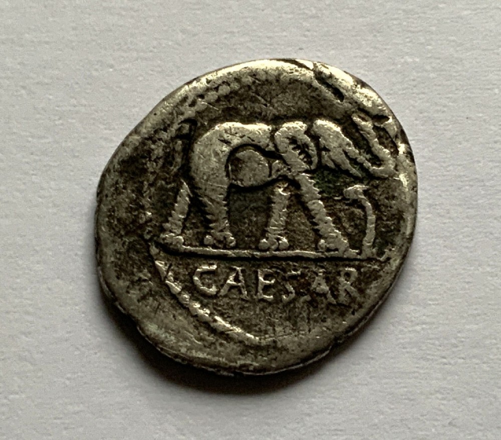 Julius Caesar 49-44 BC Silver Denarius Roman Coin FINE 3.52g