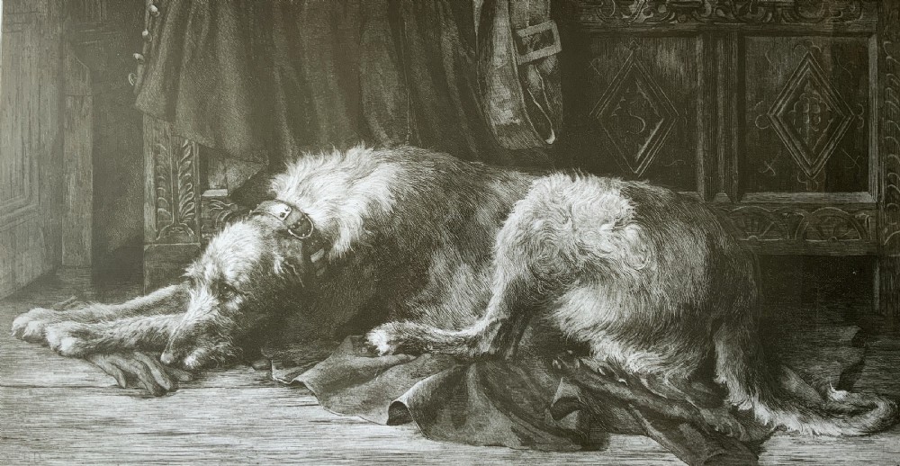 Herbert Thomas Dicksee (1862-1942) Signed Artist Etching Hunting Hound View IV