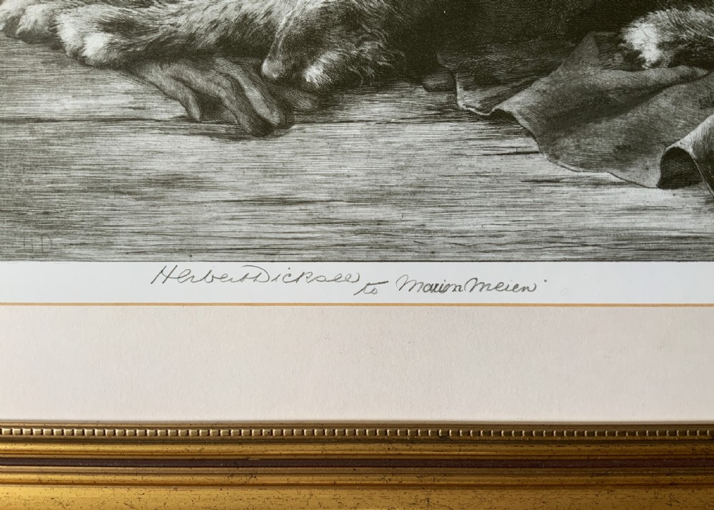 Herbert Thomas Dicksee (1862-1942) Signed Artist Etching Hunting Hound View XI