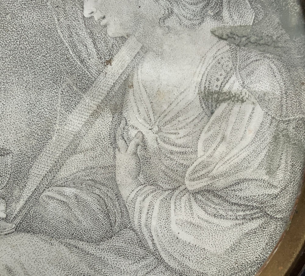 Georgian Miniature Pen and Ink Portrait Drawing - 18th Century Ebony Frame 1of3 View IX