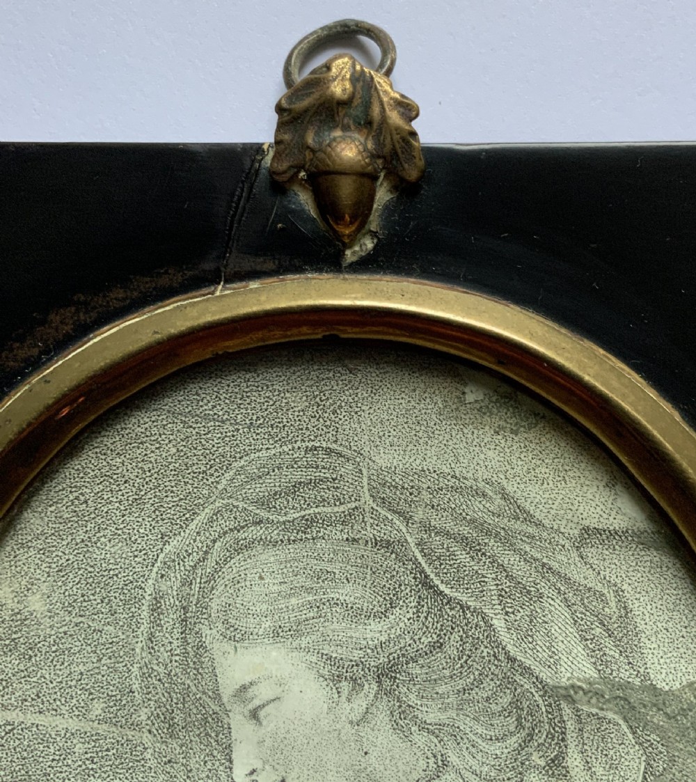 Georgian Miniature Pen and Ink Portrait Drawing - 18th Century Ebony Frame 1of3 View X