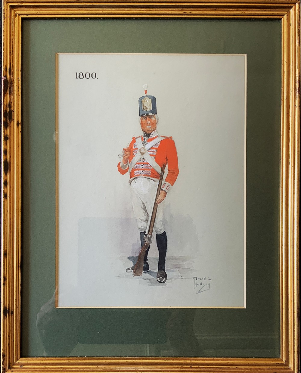Military Portrait Painting (2 of 4) Watercolour & Wash C. 1800 British Soldier