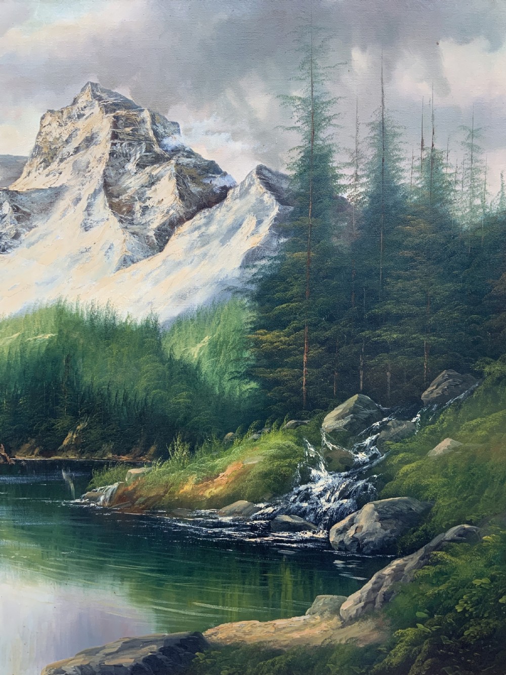 Large Scottish Highland Landscape Oil Painting Vintage Antique by Andrew Kurtis View IV