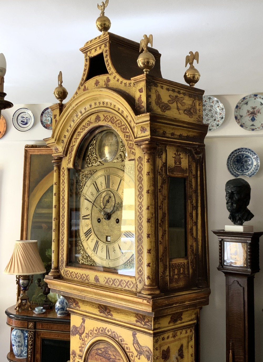 Superb 18thC Chinoiserie Longcase Clock By Jason Cox, Longacre, London for TLC View VIII