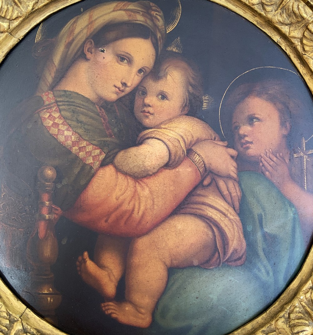 Fine 18thC Italian Old Master Oil Portrait Painting Florentine Giltwood Frame View VII