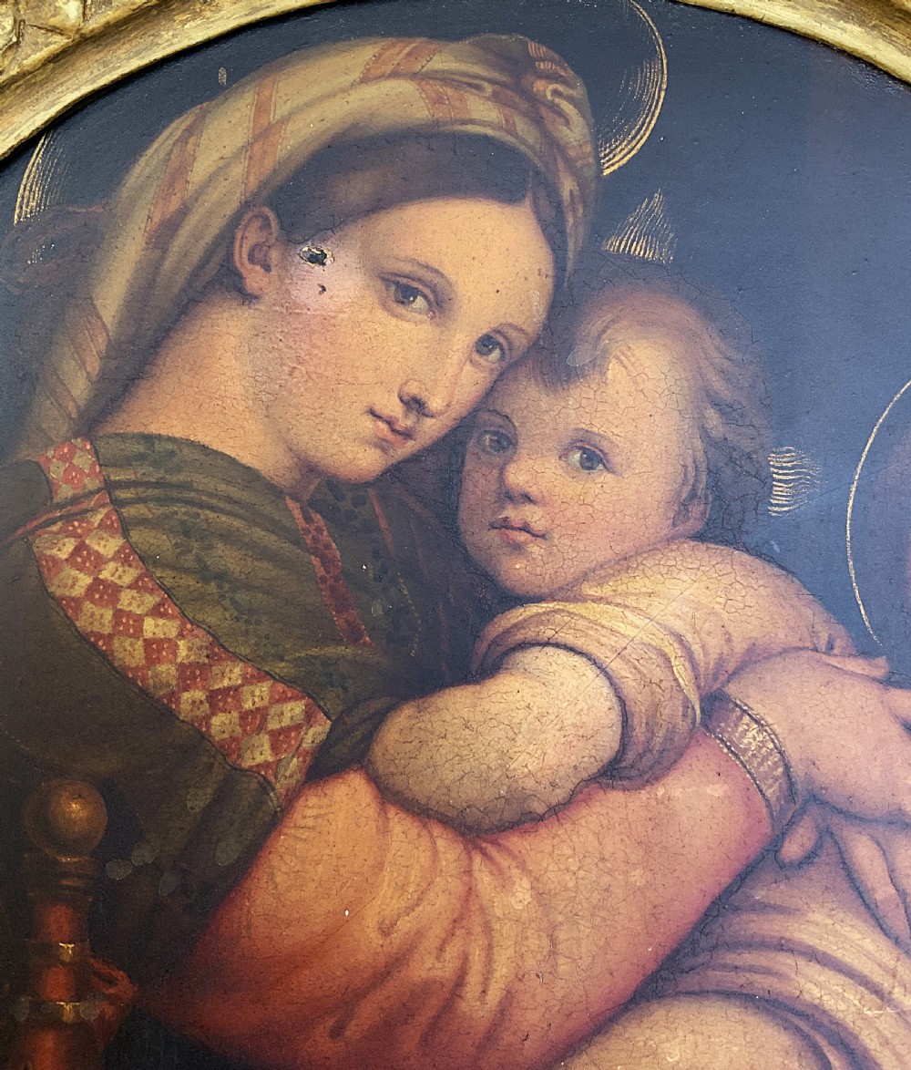 Fine 18thC Italian Old Master Oil Portrait Painting Florentine Giltwood Frame View VIII