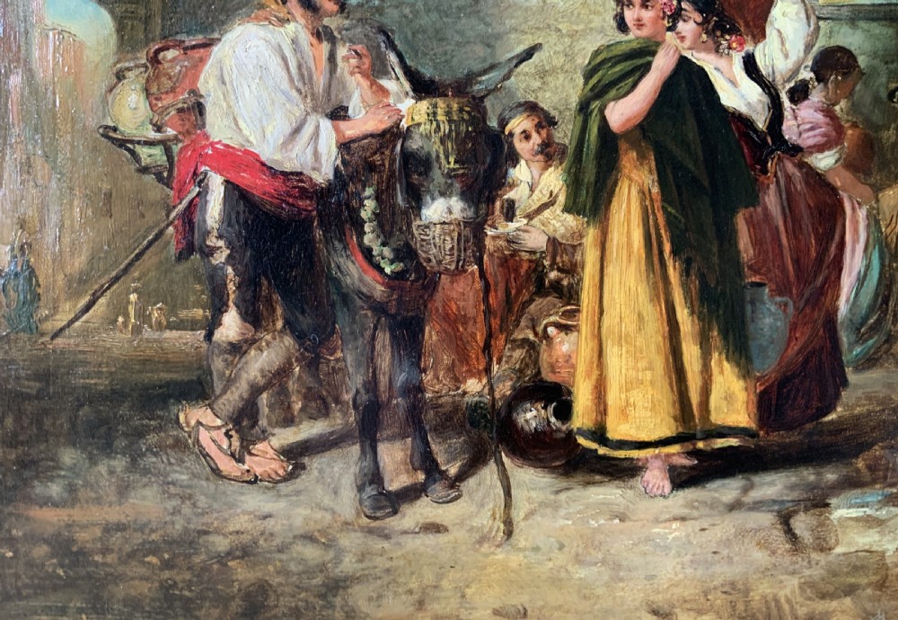 Fine Thomas Kent Pelham R.A (1831-1907) Spanish Genre Village Oil Painting View VIII